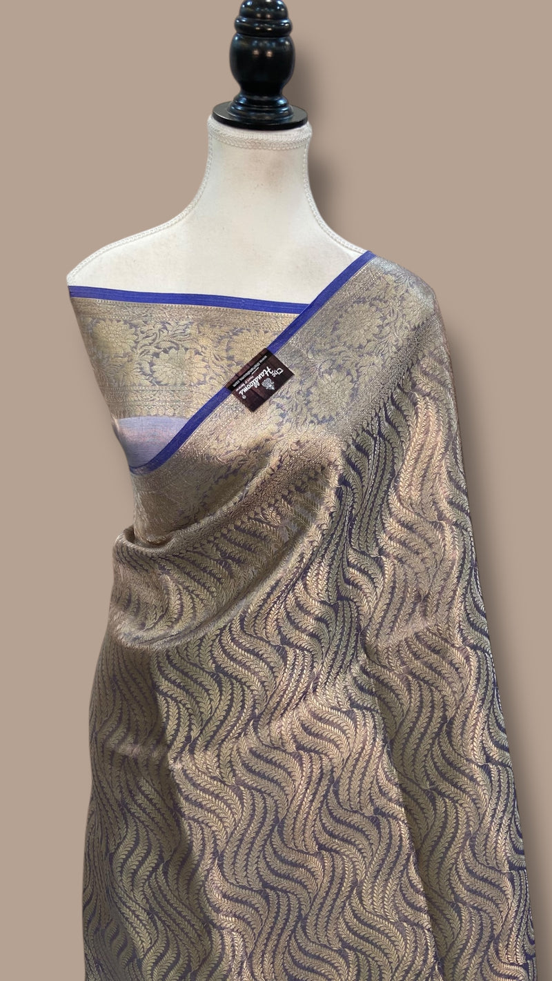 Pure Kora Tissue Tanchui Handloom Banarasi Saree - The Handlooms