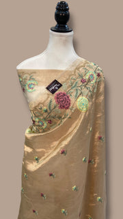 Pure Tissue Handloom Banarasi Saree With Chikankari - The Handlooms