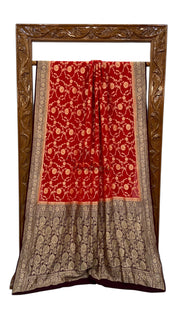 Pure Khaddi Georgette Banarasi Saree -  Gold zari - The Handlooms