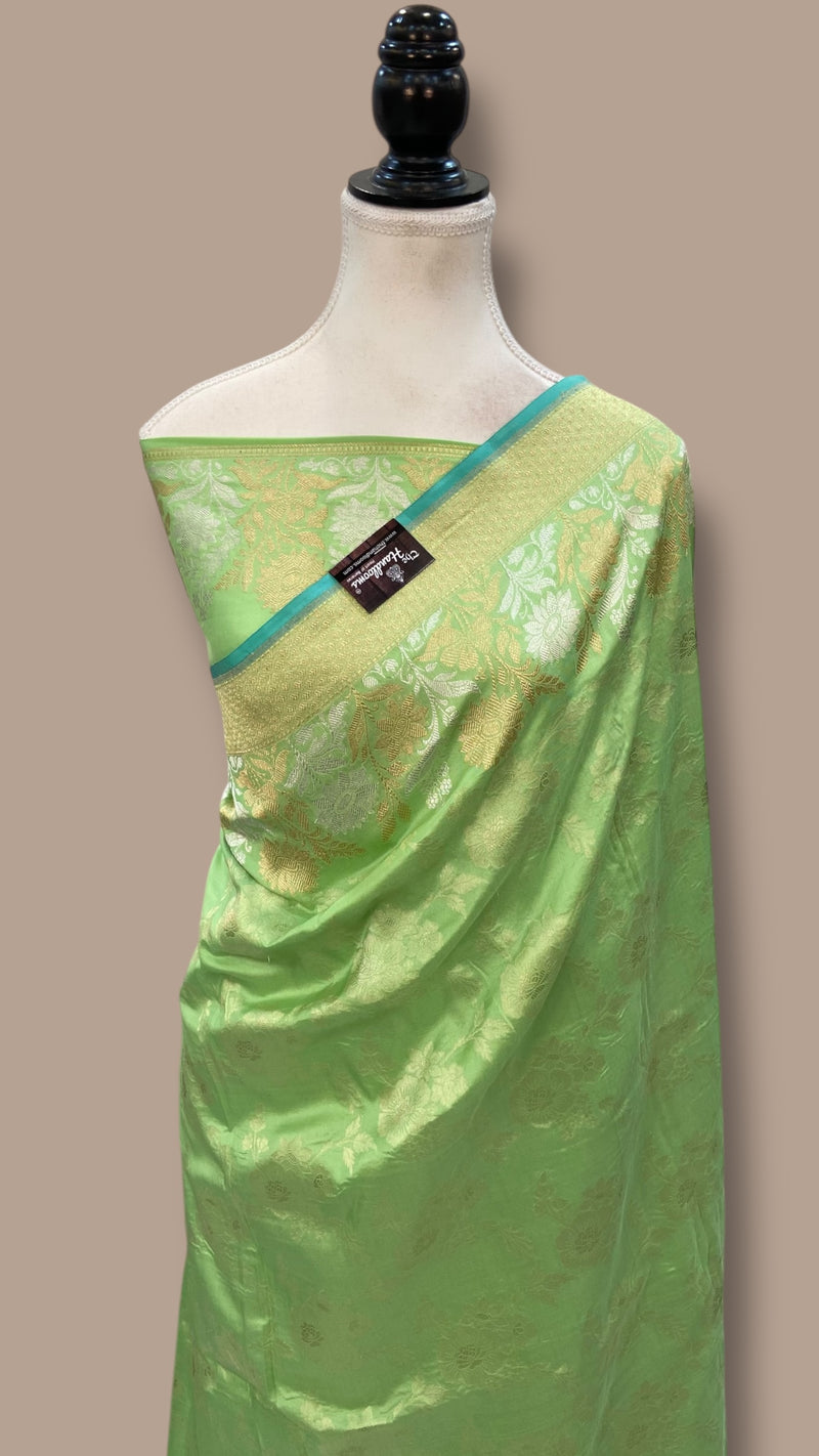 Ektara Pure Katan Silk Banarasi Handloom Saree - All over kadiyal Jaal work - The Handlooms