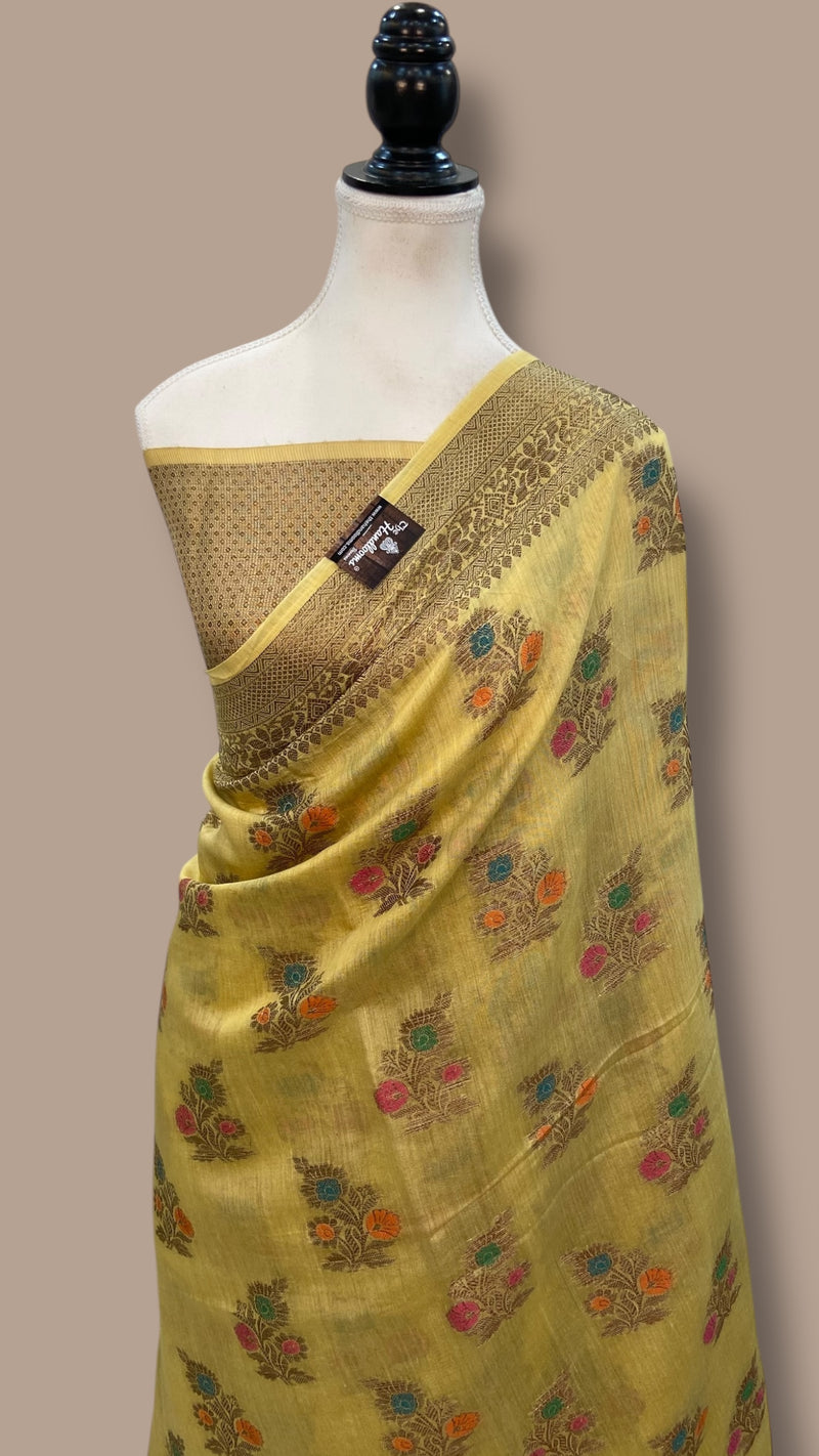 Moonga Georgette Handloom Banarasi Saree - The Handlooms