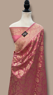 Pure Katan Silk Banarasi Handloom Saree - All Over Jaal Work - The Handlooms