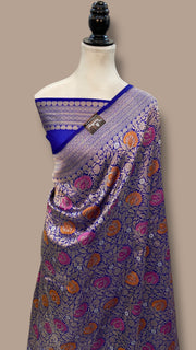 Regal Pure Katan Silk Banarasi Saree – Handwoven Tanchui Brocade - The Handlooms