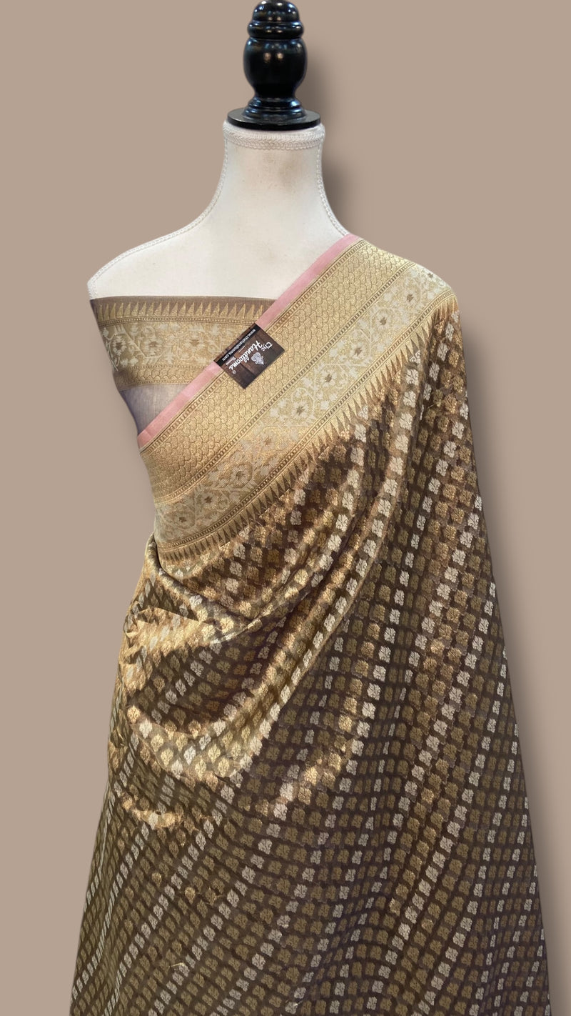 Pure Tissue Reshmi zari Handloom Banarasi Saree - The Handlooms