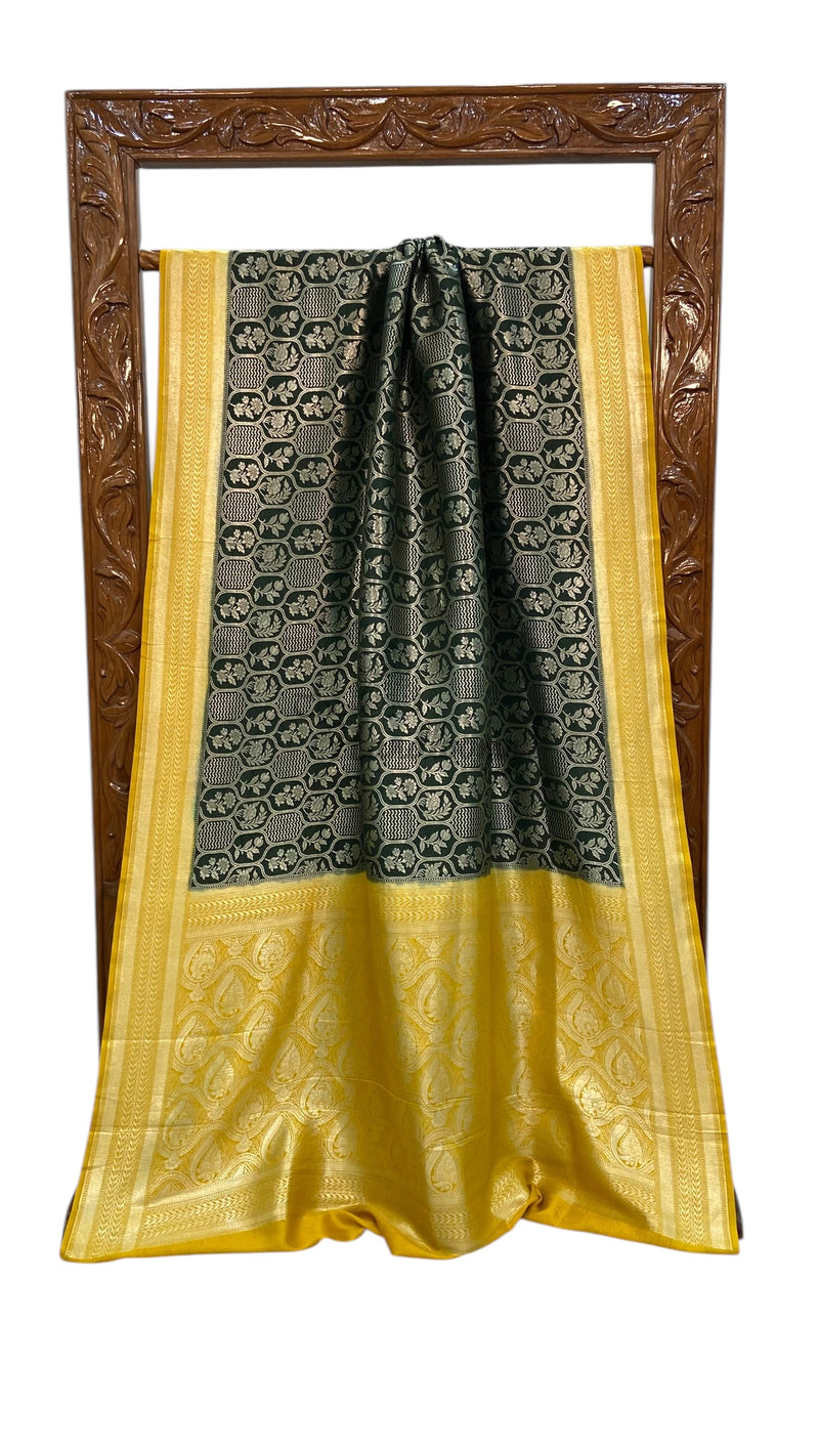 Pure Satan Silk Banarasi Handloom Saree - All Over Jaal  Work - The Handlooms