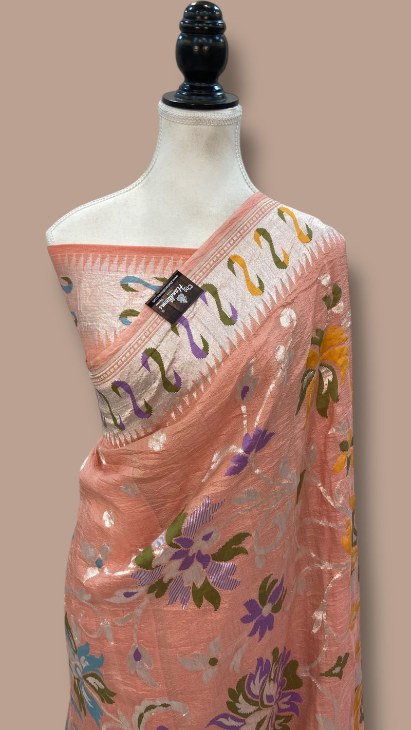 Tussar Georgette Handloom Banarasi Saree - The Handlooms