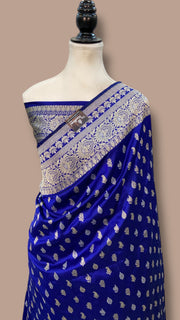Pure Katan Silk Banarasi Handloom Saree - All Over Sona Roopa Kadua Motifs - The Handlooms