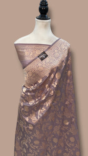 Pure Katan Silk Banarasi Handloom Saree - All over jaal work - The Handlooms