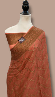 Pure Chiffon Khaddi Banarasi Saree - The Handlooms