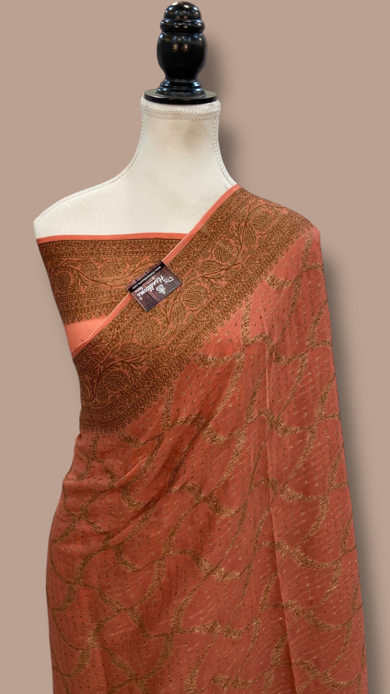 Pure Chiffon Khaddi Banarasi Saree - The Handlooms