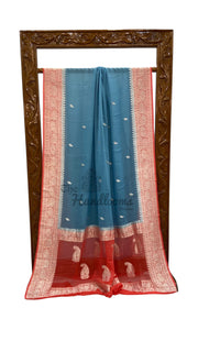 Pure Georgette Handloom Banarasi Saree - The Handlooms