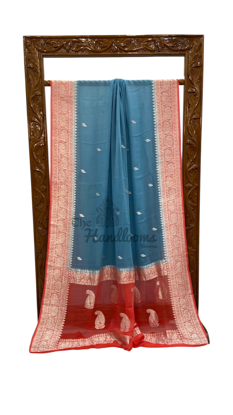 Pure Georgette Handloom Banarasi Saree - The Handlooms