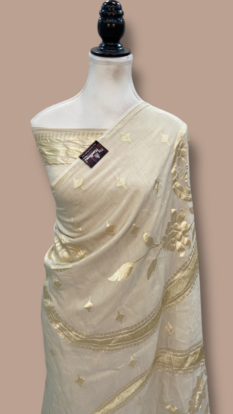 Moonga Georgette Handloom Banarasi Saree - The Handlooms