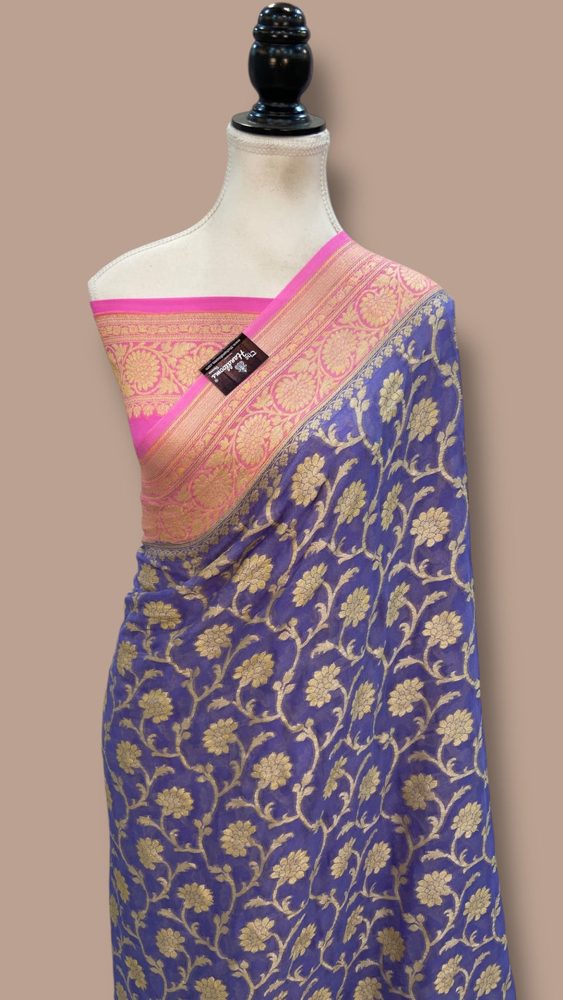 Pure Chiffon Khaddi Banarasi Saree - The Handlooms