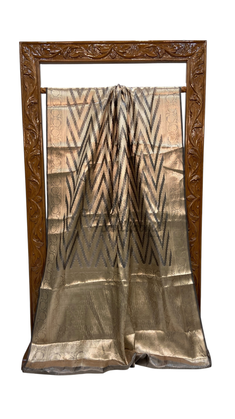 Pure Kora Tissue Tanchui Handloom Banarasi Saree - The Handlooms