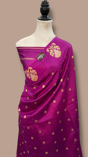 Pure Katan Silk Banarasi Handloom Saree - All over Kadua motifs - The Handlooms