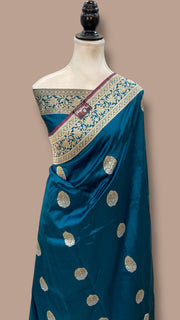 Pure Katan Silk Banarasi Handloom Saree - All Over Sona Roopa Kadua Motifs - The Handlooms