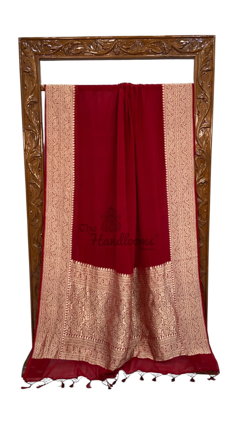Khaddi Georgette Handloom Banarasi Saree - The Handlooms