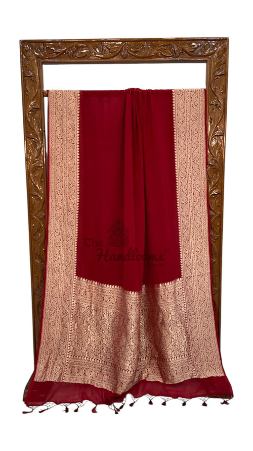 Khaddi Georgette Handloom Banarasi Saree - The Handlooms