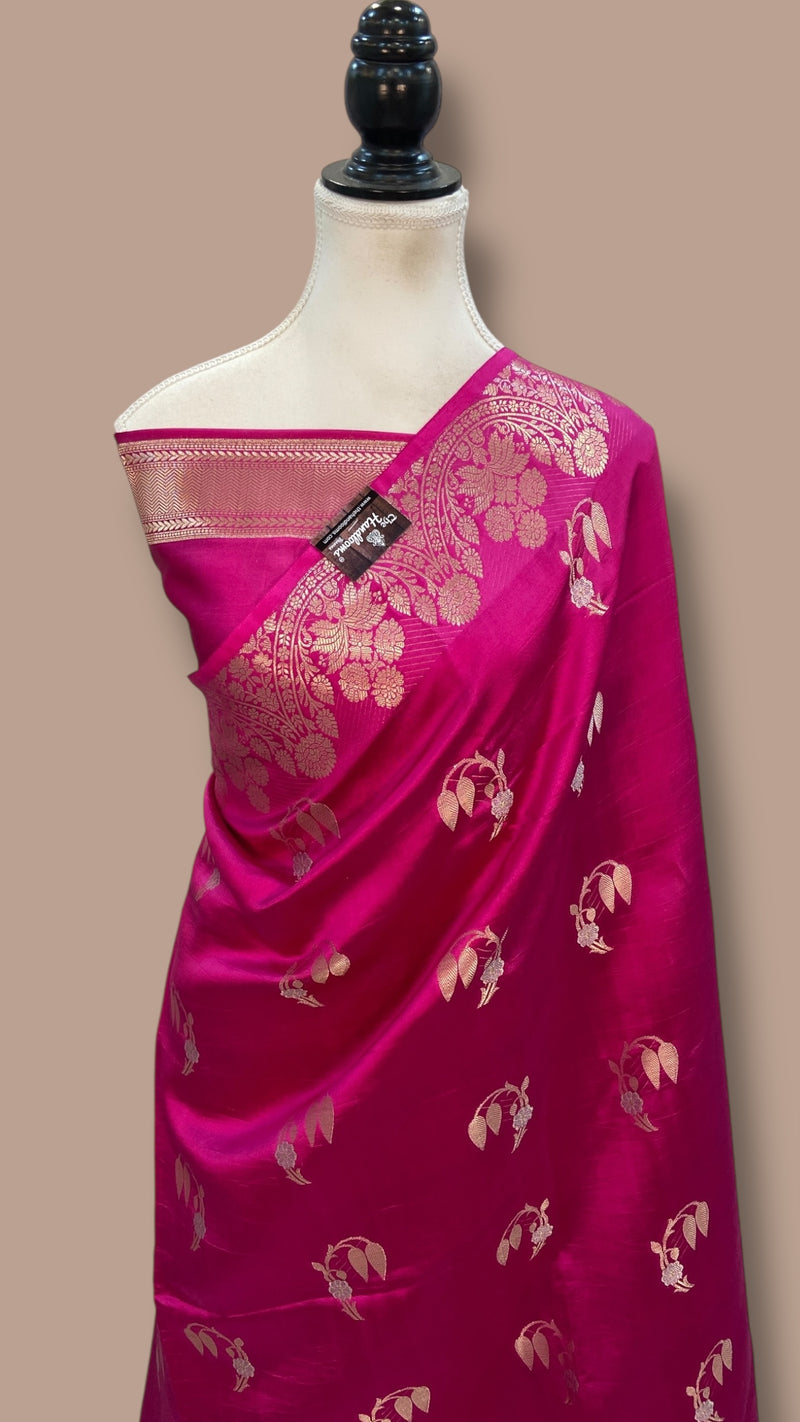 Pure Mango Silk Banarasi Handlokom Saree - The Handlooms