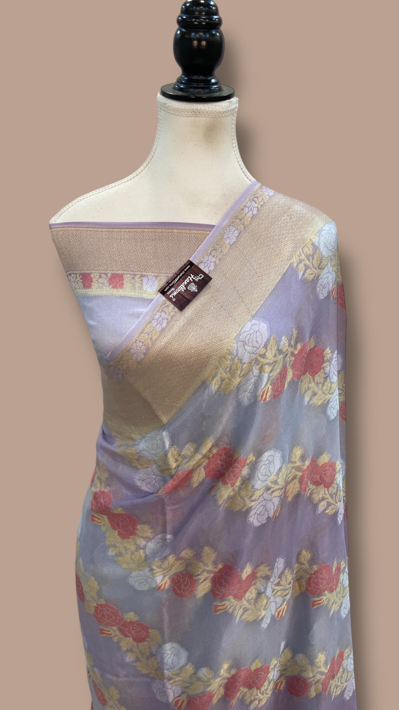 Pure Chiffon Khaddi Banarasi Saree - The Handlooms
