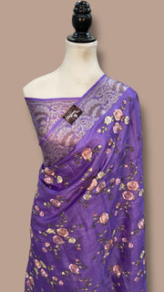 Tussar Silk Handloom Banarasi Saree With Chikankari - The Handlooms