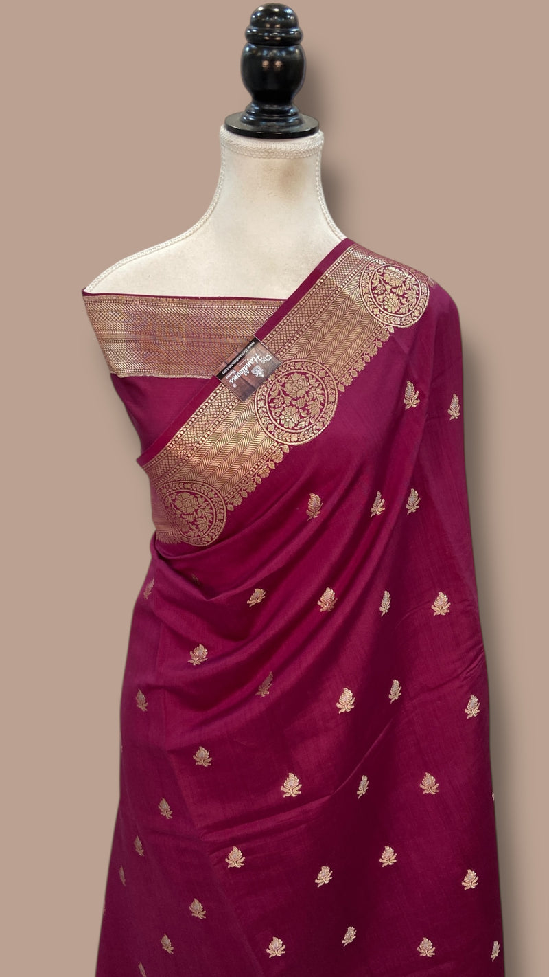 Pure Chiniya Silk Handloom Banarasi Saree - The Handlooms