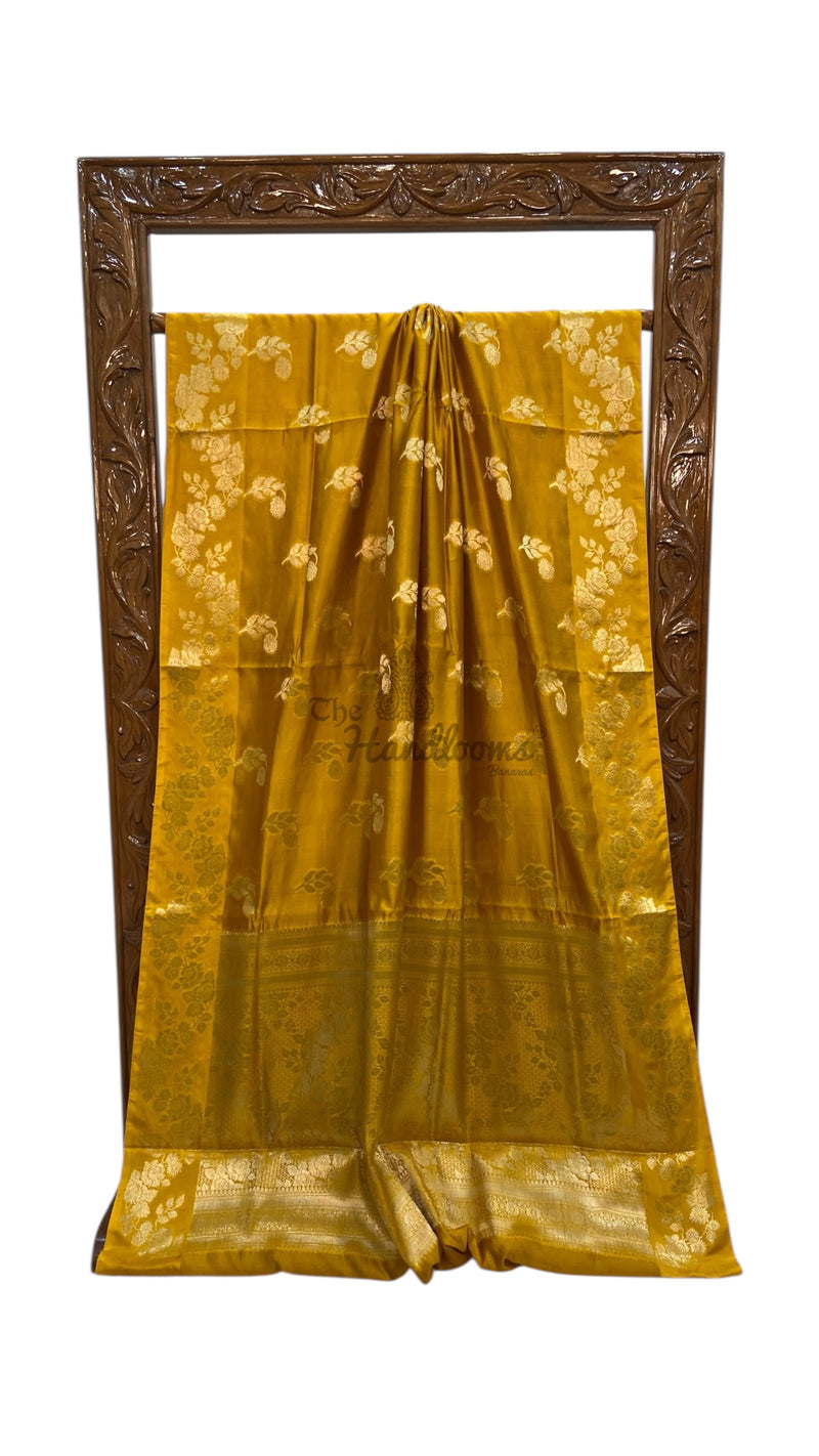 Pure Mango Silk Banarasi Handloom Saree - The Handlooms
