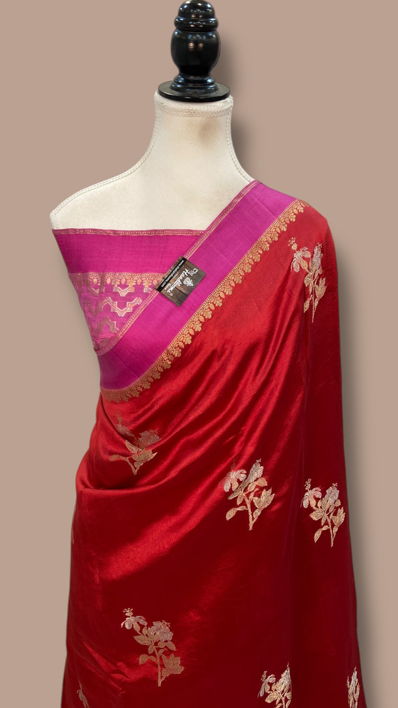 Pure Mango Silk Banarasi Handlokom Saree - The Handlooms