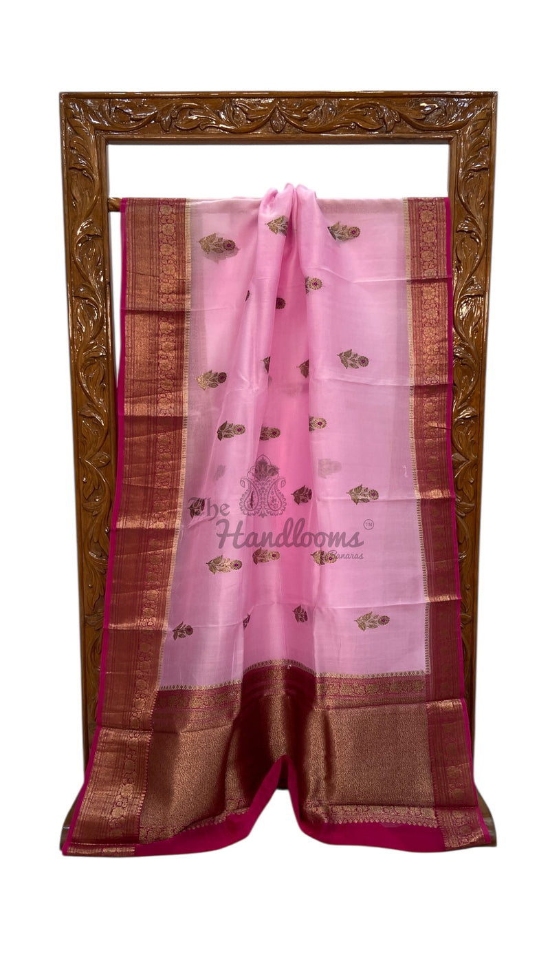 Pure Kora Handloom Banarasi Saree with Meenakari - The Handlooms