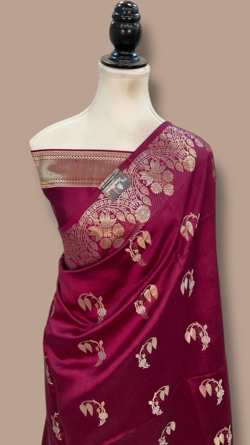 Pure Mango Silk Banarasi Handlokom Saree
