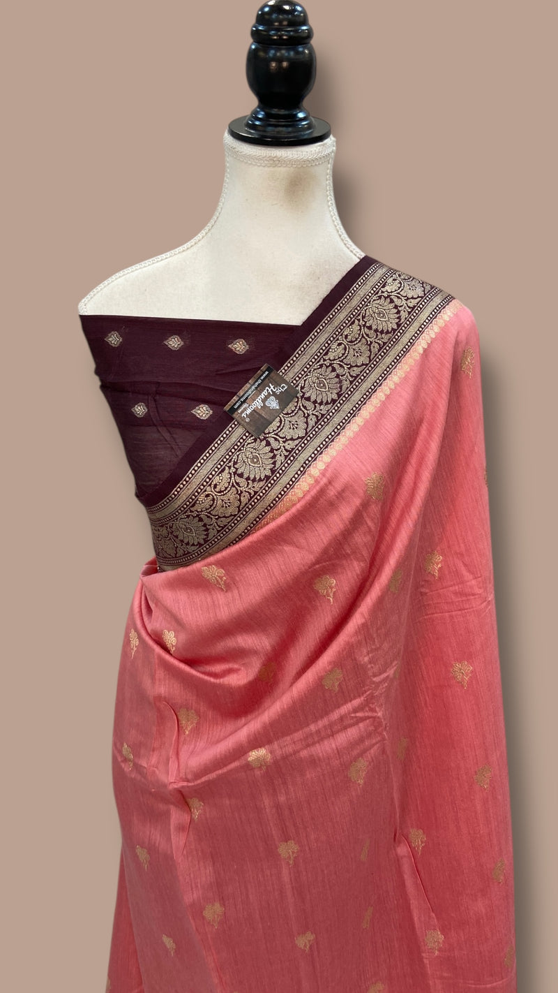 Moonga Georgette Handloom Banarasi Saree - The Handlooms