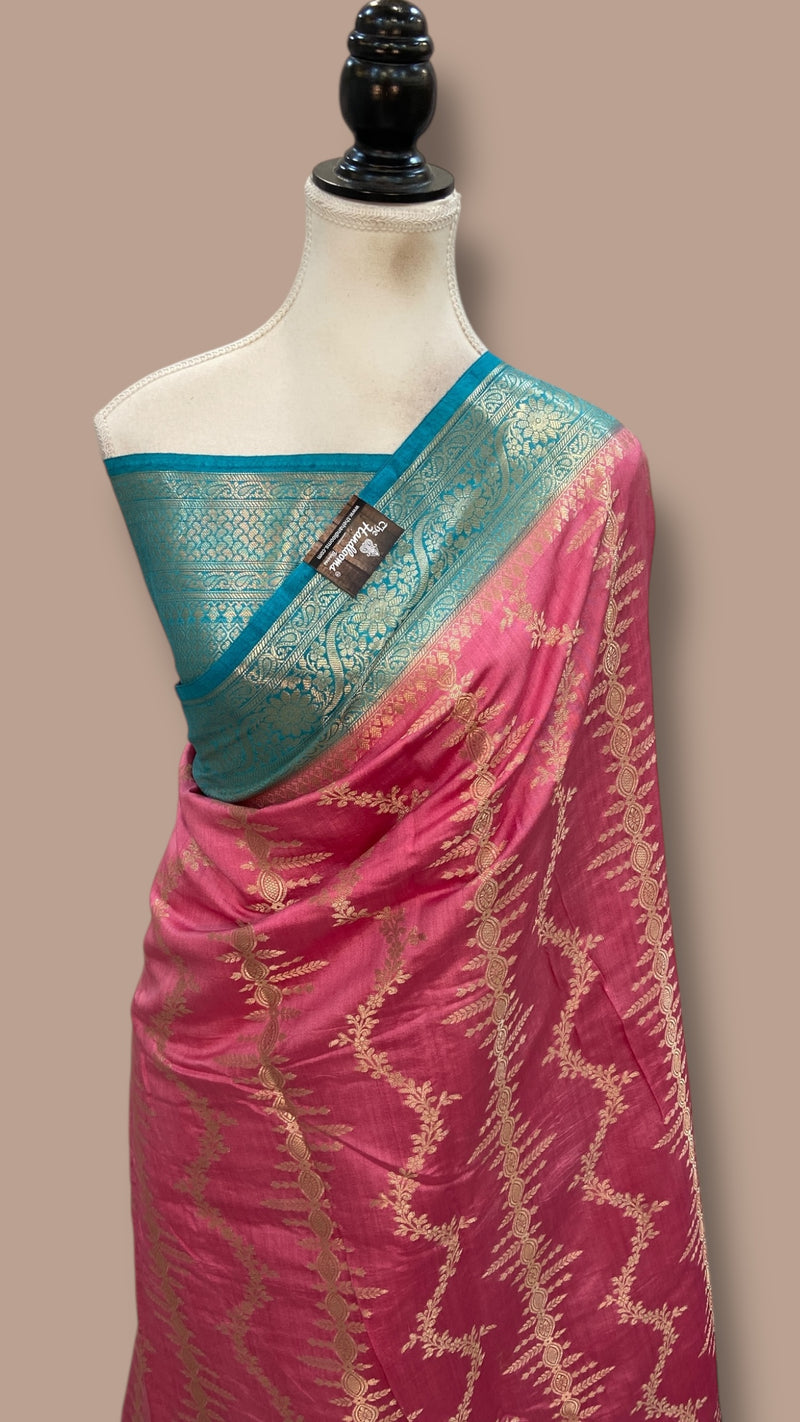 Pure Chiniya Silk Handloom Banarasi Saree - The Handlooms