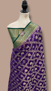 Pure Chiniya Silk Handloom Banarasi Saree - The Handlooms