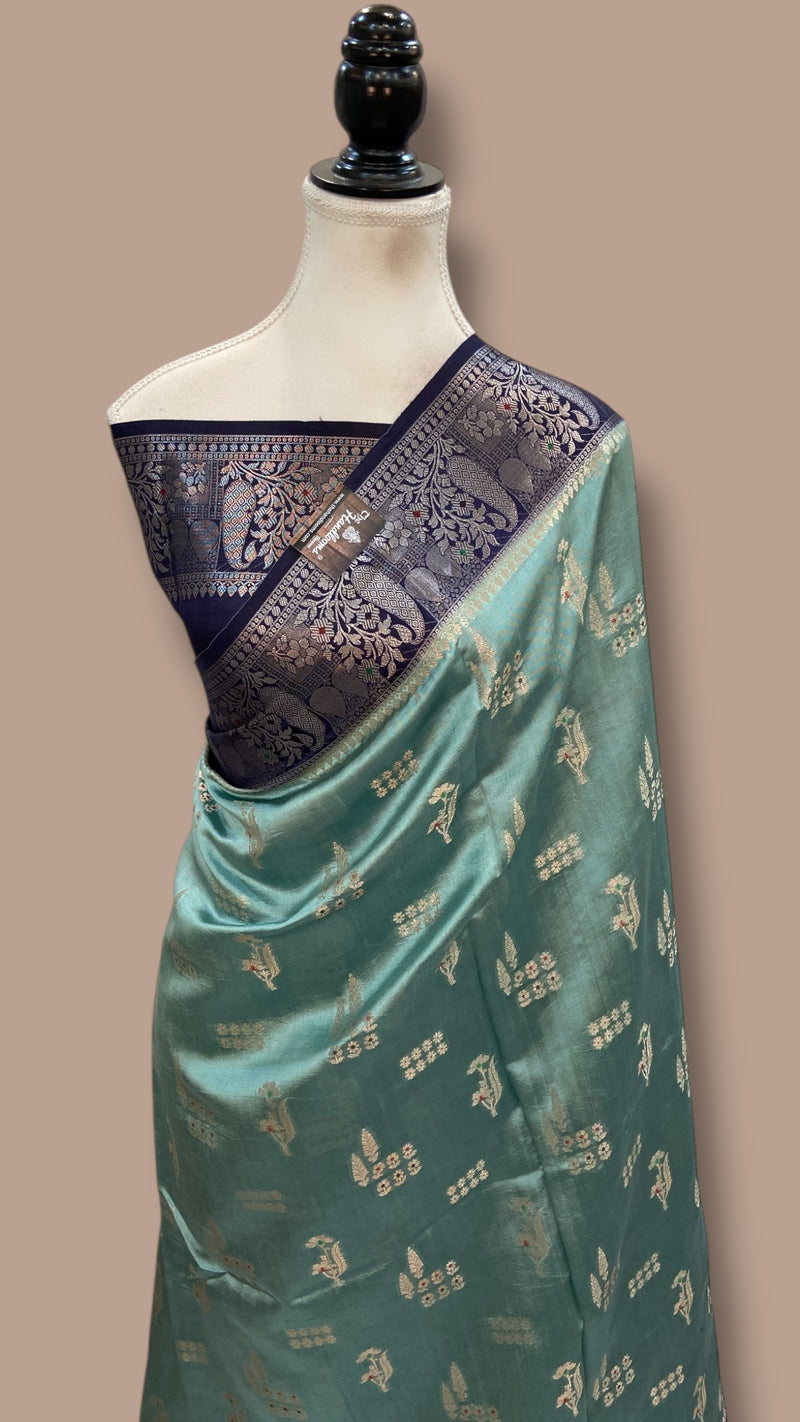 Pure Mango Silk Banarasi Handloom Saree - The Handlooms