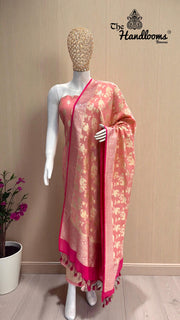 Pure Moonga Georgette Banarasi Dress material - The Handlooms