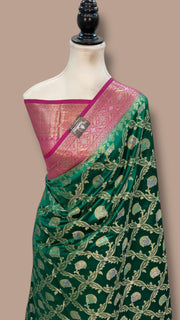 Pure Dupion Silk Banarasi Saree - The Handlooms