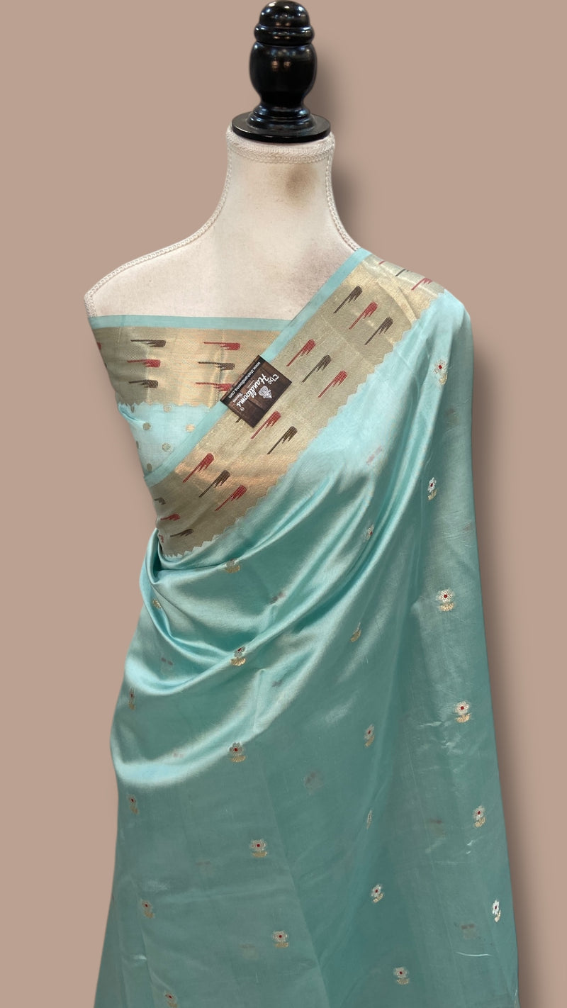 Pure Mango Silk Banarasi Handlokom Saree