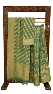 Pure Khaddi Georgette Handloom Banarasi Lehenga - Stitched - The Handlooms