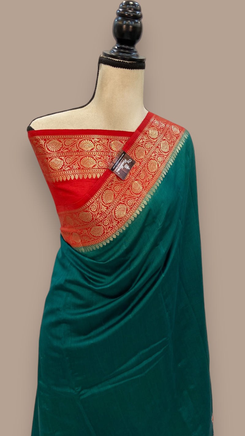 Pure Chiniya Silk Khaddi Handloom Banarasi Saree - The Handlooms