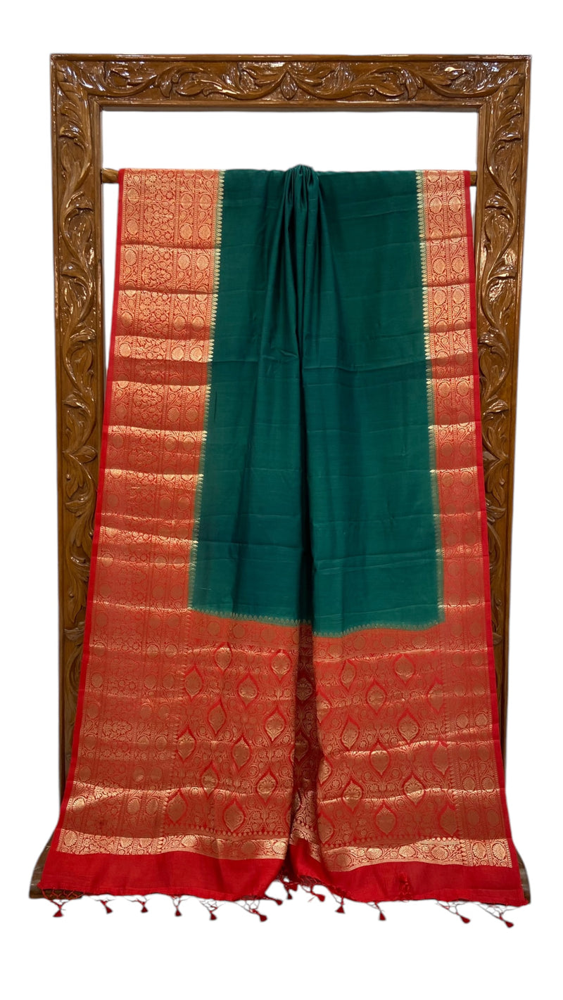 Pure Chiniya Silk Khaddi Handloom Banarasi Saree - The Handlooms