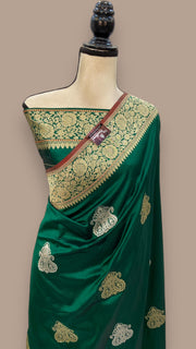Pure Katan Silk Banarasi Handloom Saree - All over Sona Roopa Kadua motifs - The Handlooms