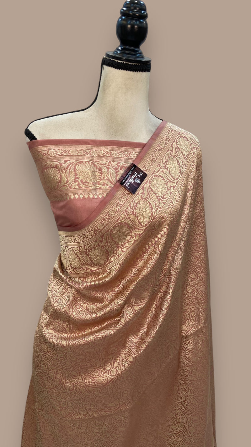 Pure Katan Silk Banarasi Handloom Saree - Tanchui Brocade - The Handlooms