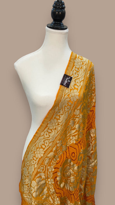 Pure Georgette Banarasi Bandhej Handloom Dupatta