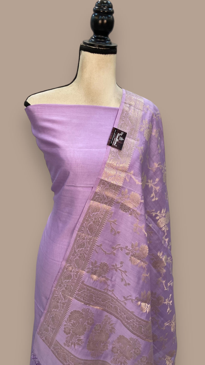 Pure Chiniya Silk Handlooms Banarasi Dress material - The Handlooms