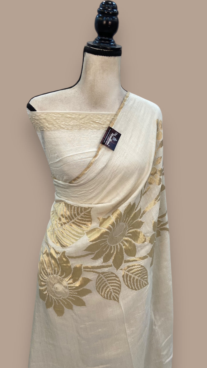 Moonga Georgette Handloom Banarasi Saree - The Handlooms