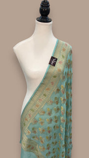 Khaddi Georgette Handloom Banarasi Dupatta - The Handlooms