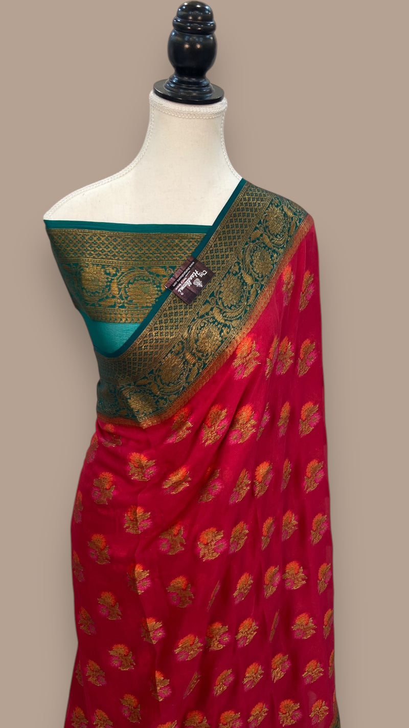Pure Chiffon Khaddi Banarasi Saree - The Handlooms