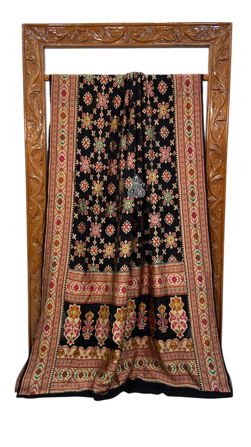 Pure Georgette Banarasi Handloom Saree - with meenakari work - The Handlooms