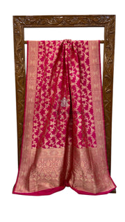 Pure Katan Silk Banarasi Handloom Saree - All over jaal work - The Handlooms